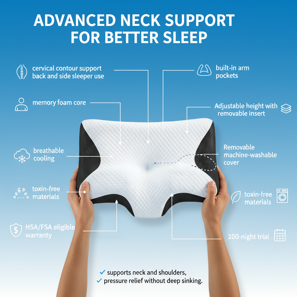 Ergonomic Neck Relief Pillow – Memory Foam Cervical Support