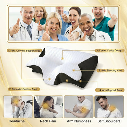 Ergonomic Neck Relief Pillow – Memory Foam Cervical Support