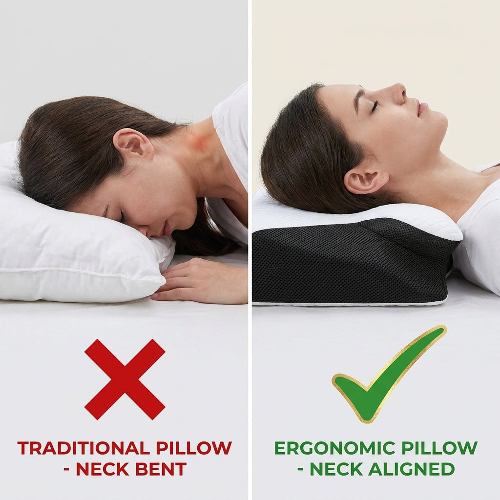 Ergonomic Neck Relief Pillow – Memory Foam Cervical Support